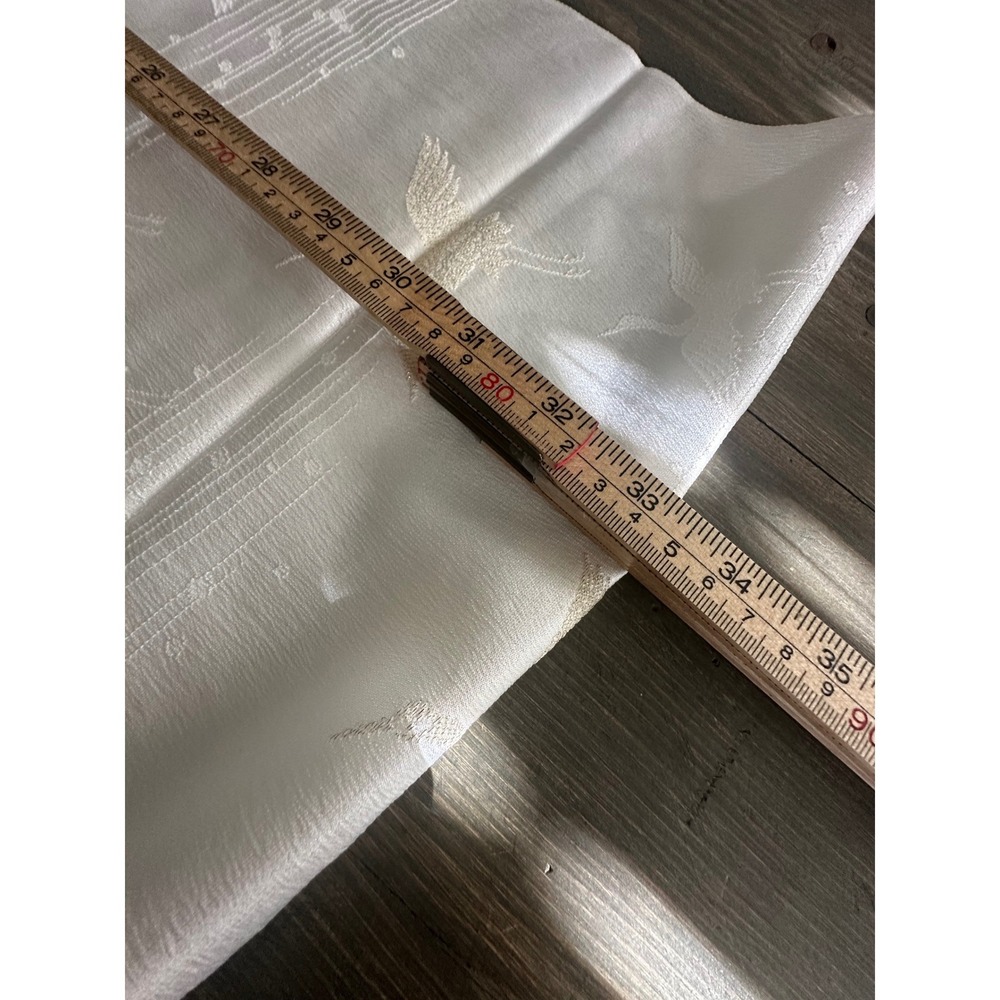 Vintage Authentic Japanese Silk Haneri‎ Ivory Gold Crane Kimono Scarf NEW - Picture 8 of 8